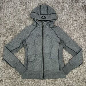 Lululemon Scuba Full Zip Hoodie Jacket Womens 8 Heather Gray Athleisure Workout